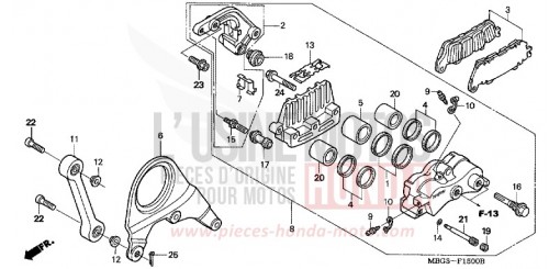 ETRIER DE FREIN ARRIERE VFR800FIX de 1999